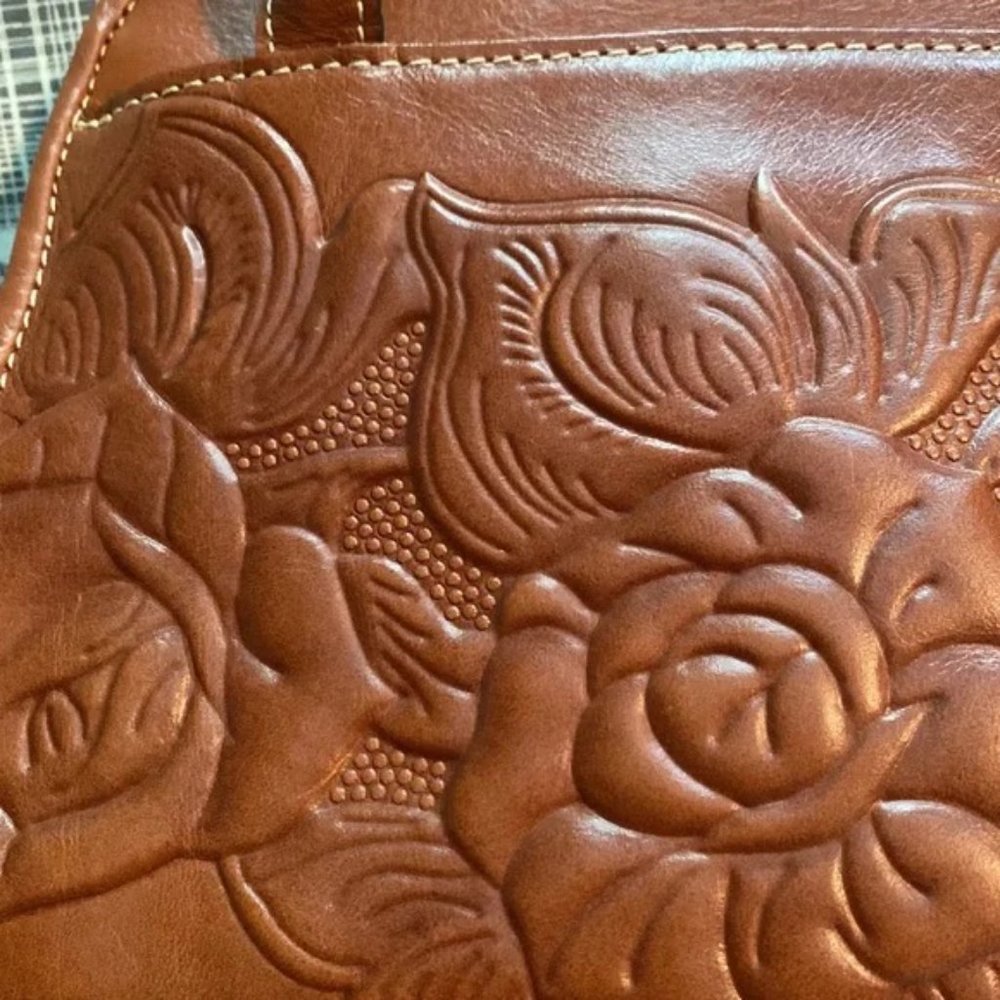 Patricia Nash Tooled Italian Leather Bag Gem